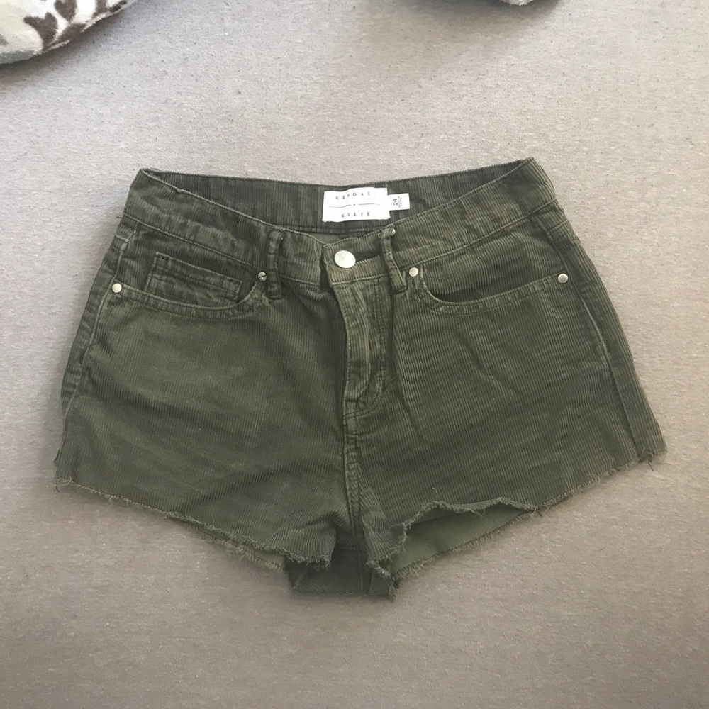Corduroy Green Kendall + Kylie Shorts